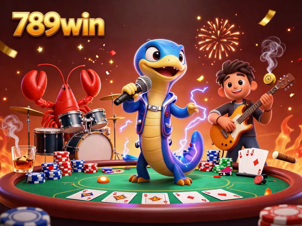 Experience the vibrant underwater casino scene with the electric eel DJ and vibrant poker elements at 789win.
