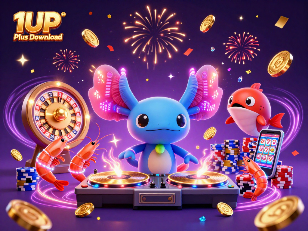 Experience thrilling gameplay with 1UP Plus Download featuring vibrant casino elements and characters.