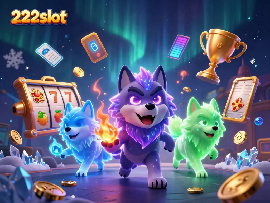 Mainkan slot mesin dengan pengalaman 222slot di latar belakang magis penuh warna.