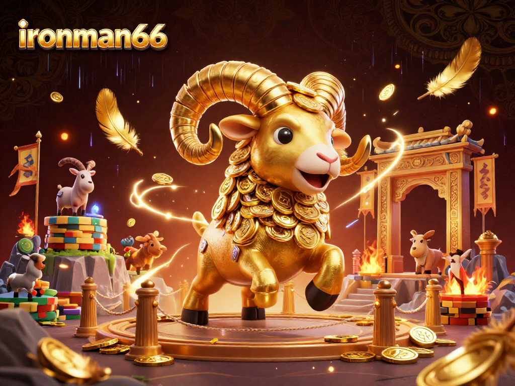 Experience thrilling gaming action at ironman66 with golden creatures and vibrant casino elements.