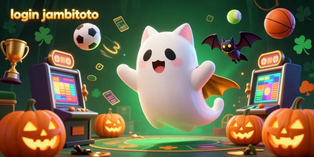 Join the fun and login jambitoto in this ghostly haunted casino scene filled with vibrant gaming elements.