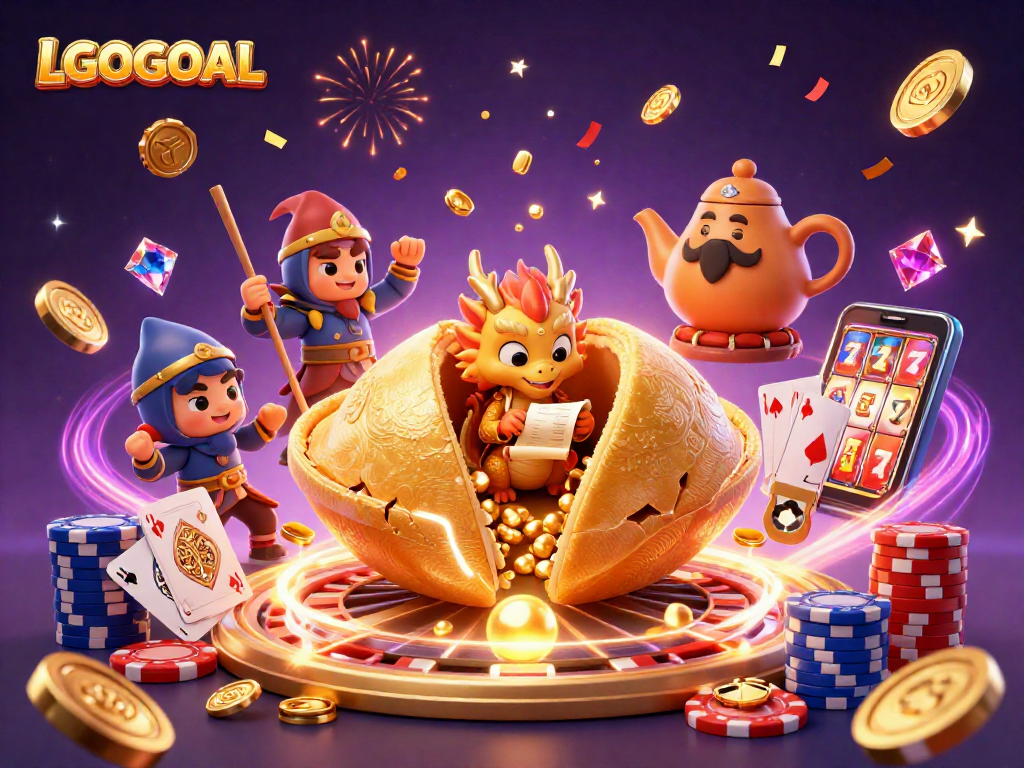 Engage with LGOGOAL's sports betting wisdom through a vibrant 3D illustration of fortune, strategy, and celebration.