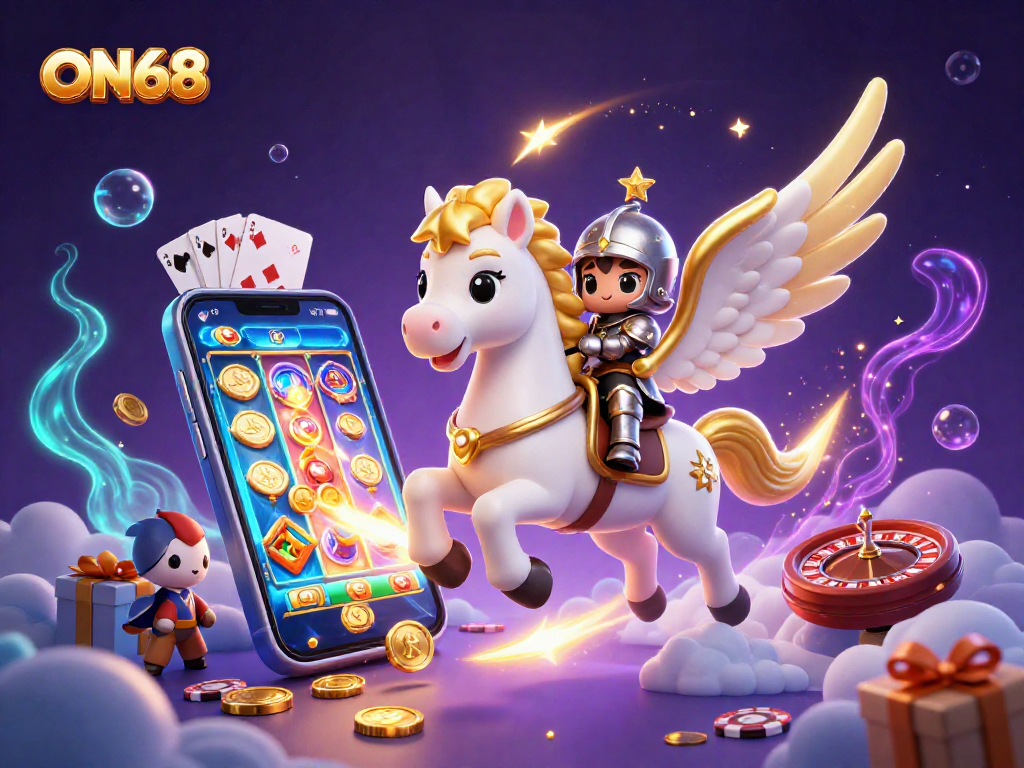 Engage with thrilling luck at ON68, a dynamic casino scene showcasing exciting gaming elements.