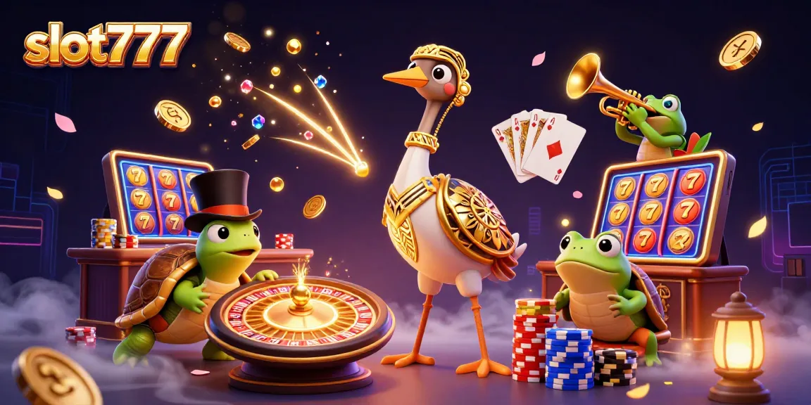 Engage with slot777 action featuring vibrant slot reels, a flapper crane, and dynamic game elements.