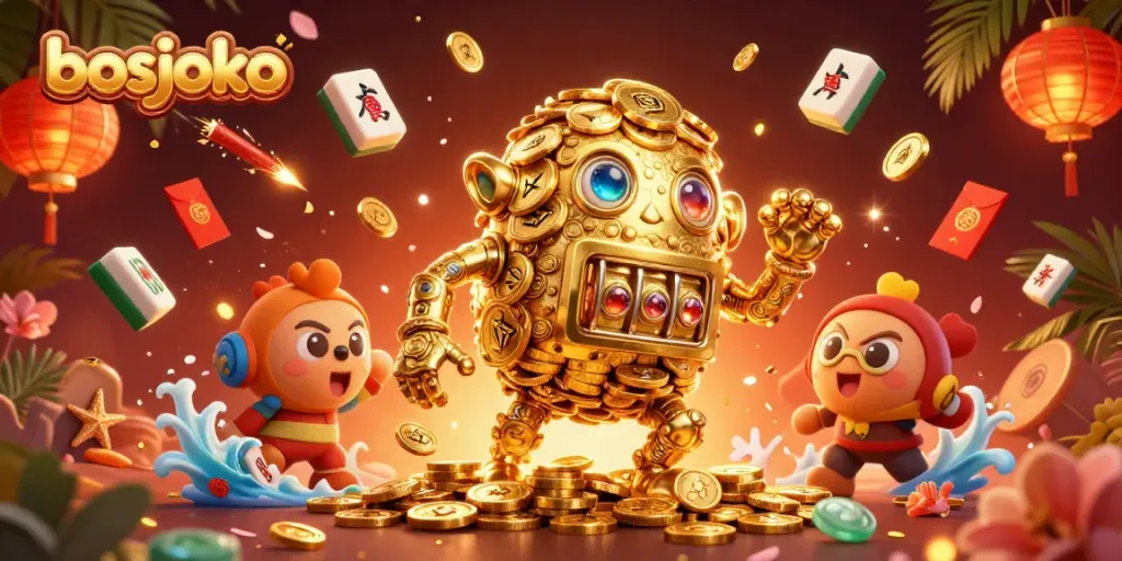 Experience the vibrant world of bosjoko with golden golems and enchanted casino elements.