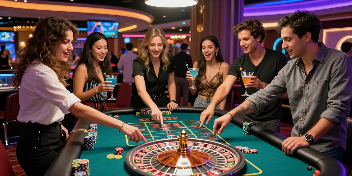 Rajatogel dan suasana bersemangat di meja roulette kasino.
