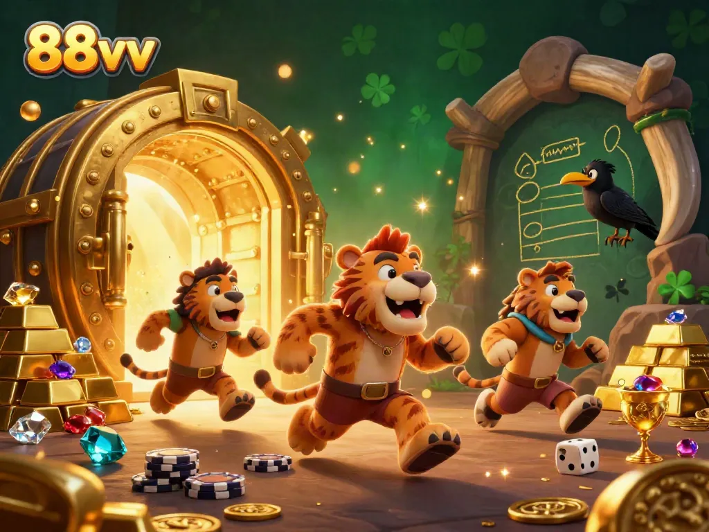 Experience thrilling fun at the 88vv casino with cavemen and treasure galore!