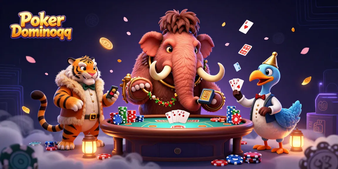 Experience Poker Dominoqq thrills with vibrant poker elements, stylish characters, and rich casino ambiance.