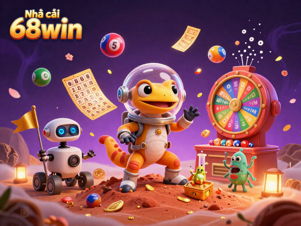 Engage with Nhà cái 68win as our Martian gecko discovers a vibrant galactic casino filled with colorful moments.