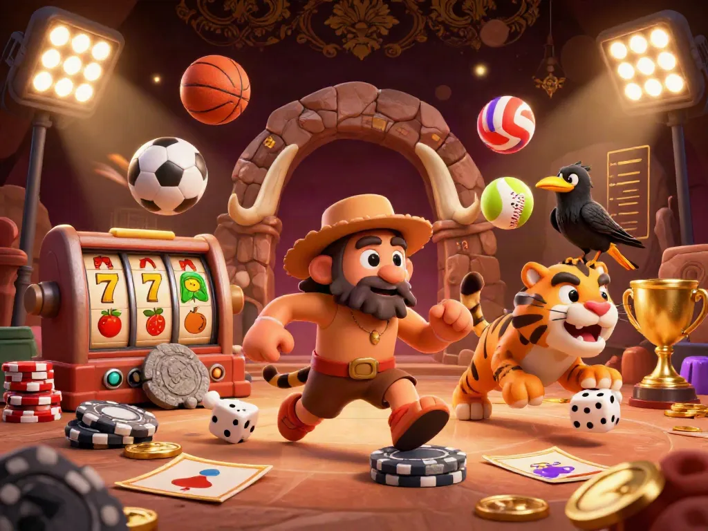 Experience thrilling gameplay at Hay88 with unique slots in a lively, prehistoric casino scene.