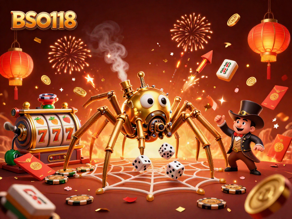 Enjoying BSO118 gameplay with steampunk charm amid vibrant casino elements