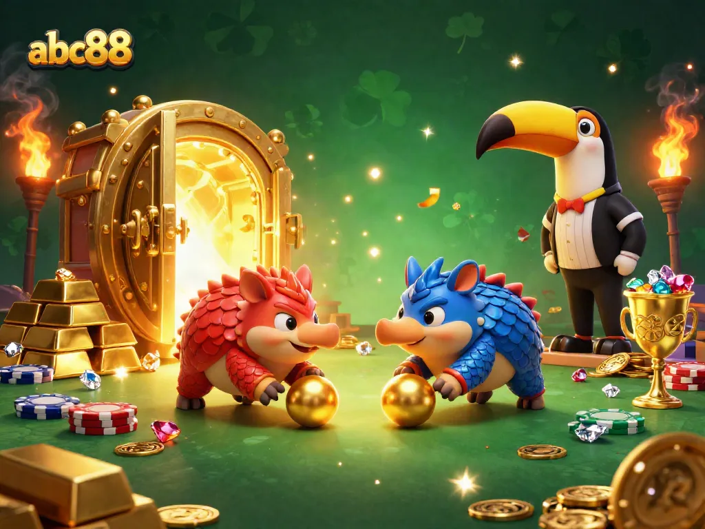 Experience thrilling dynamics of abc88 with rival pangolins in an exciting casino scene filled with wealth and fun.