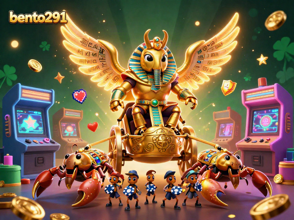 Bento291 showcases a vivid casino scene with colorful characters and game elements, highlighting thrilling gaming action.