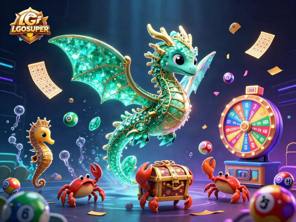 Experience thrilling gaming with LGOSUPER as colorful balls bounce in an enchanting sea of vibrant prizes.