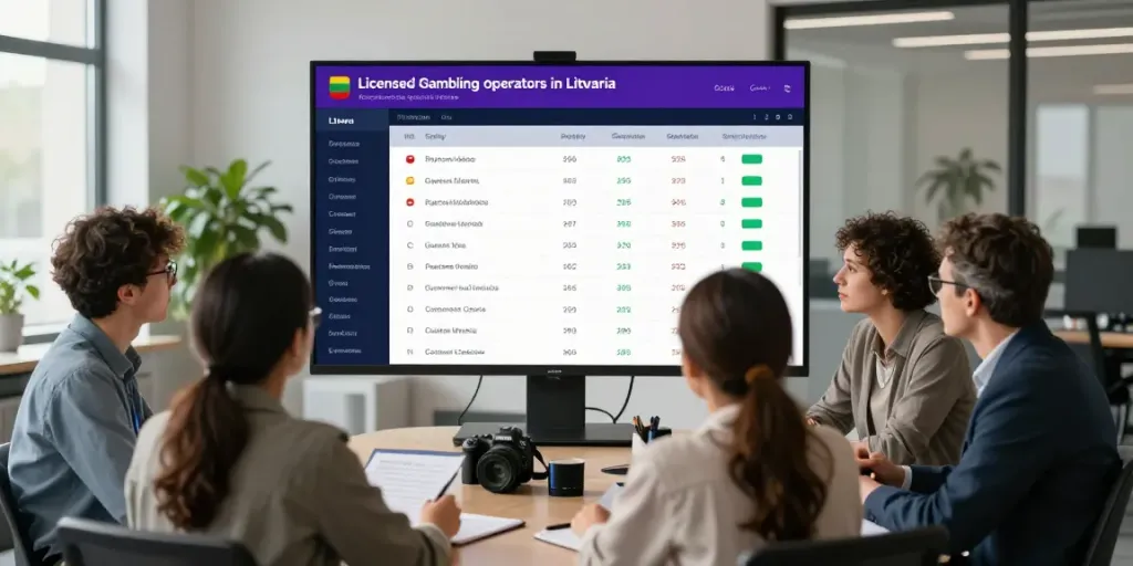 Comparison of licensed gambling operators in Lithuania using Operatoriu Gidas LT, showcasing evaluation criteria.