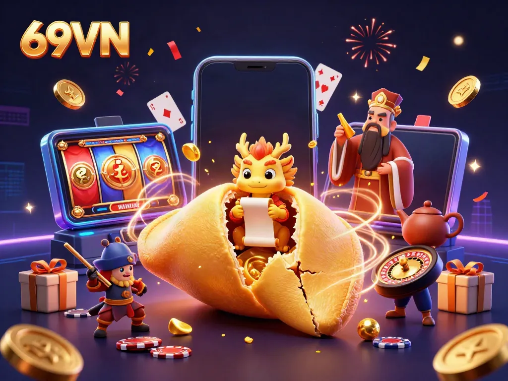 Experience vibrant gaming thrills with 69VN's dynamic golden egg fortune and casino elements.