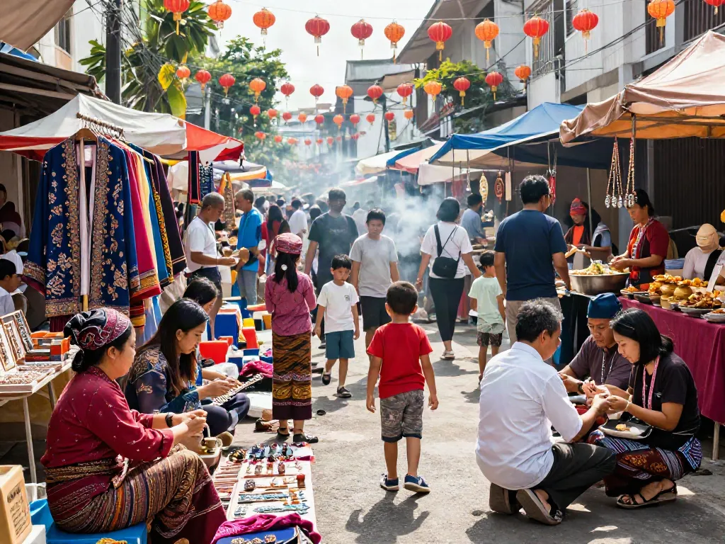Nyonya4D street festival showcasing vibrant artisans, traditional crafts, and Peranakan culture in an immersive community atmosphere.