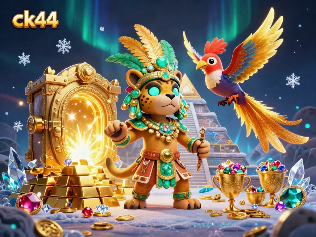 Experience winning moments at ck44 amid a vibrant 3D casino scene filled with treasures.