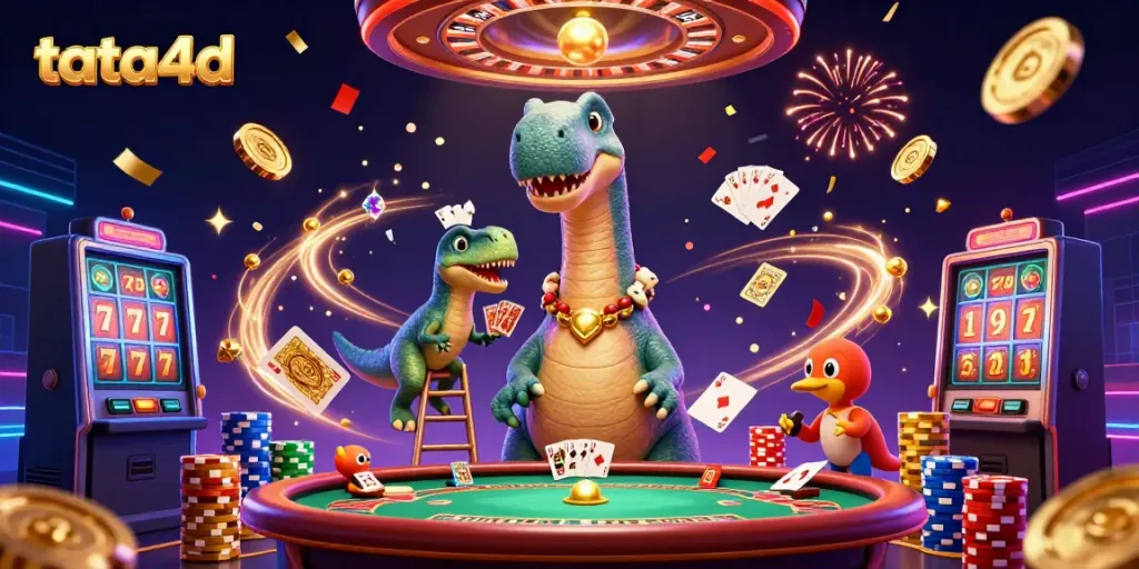 Experience thrilling gameplay at tata4d with stunning visuals of a vibrant casino scene.