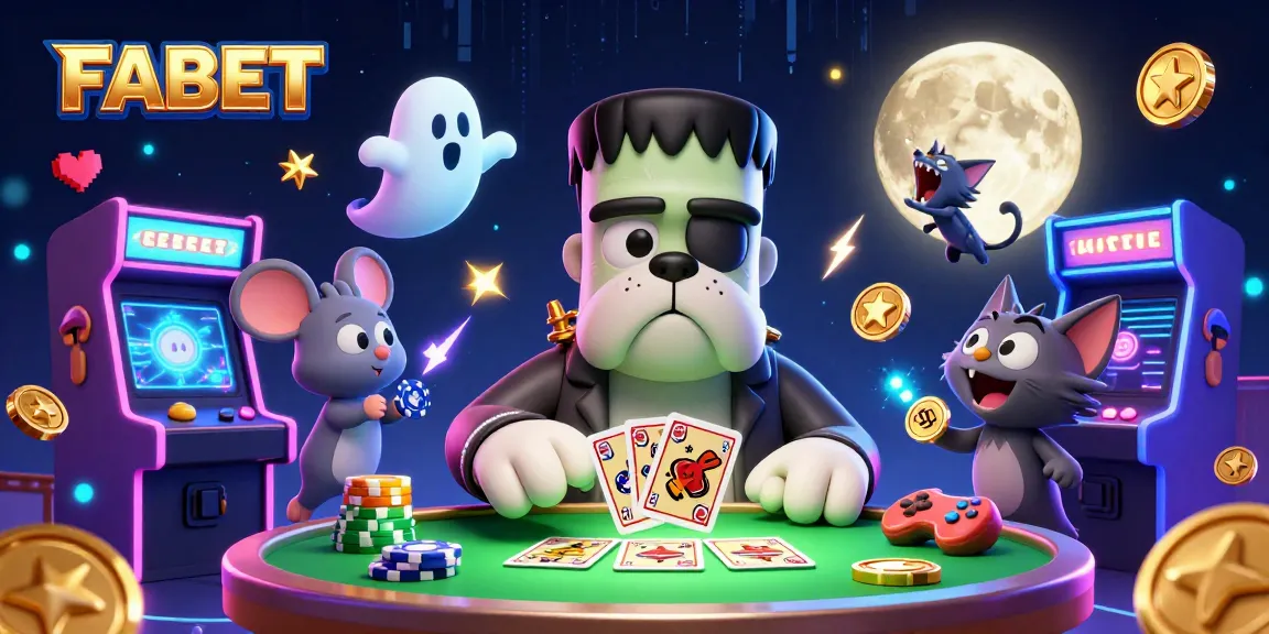 Engage in thrilling card games at FABET with a unique 3D creature casino scene.