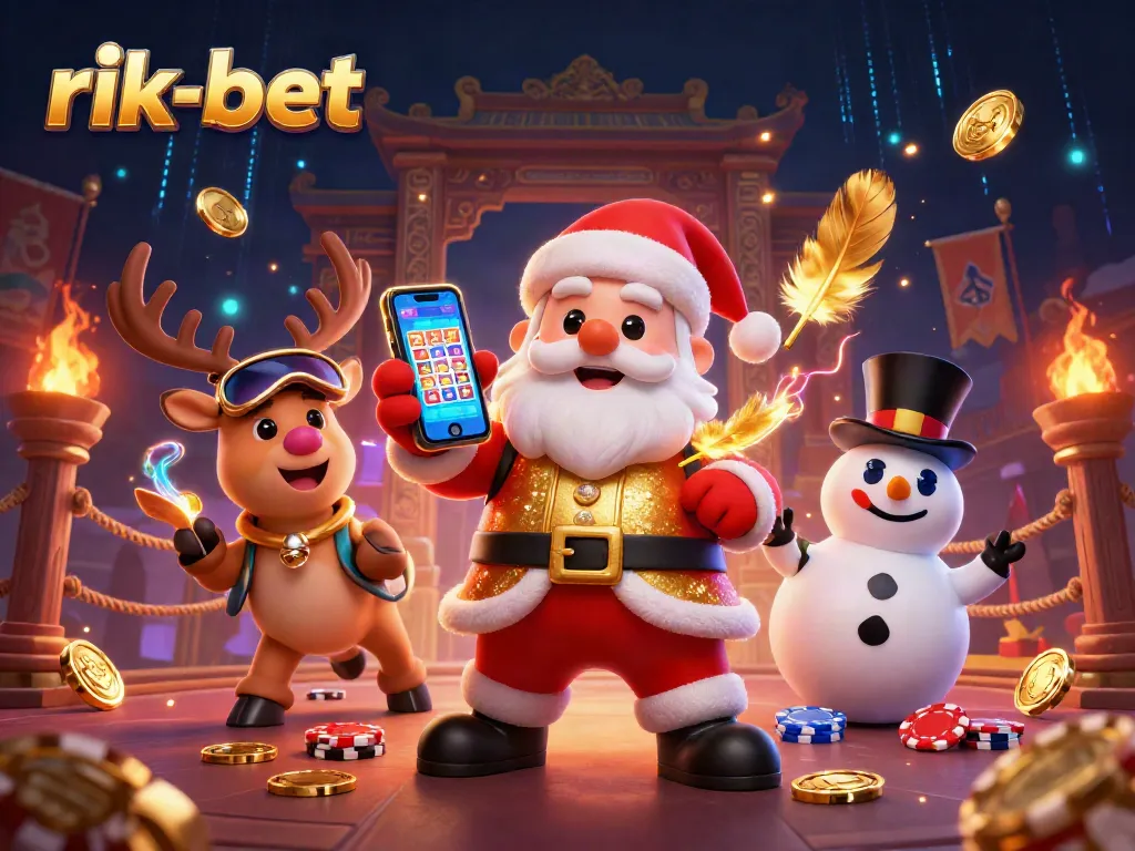 Experience thrilling wins at rik-bet with a vibrant casino-themed scene featuring 3D characters.