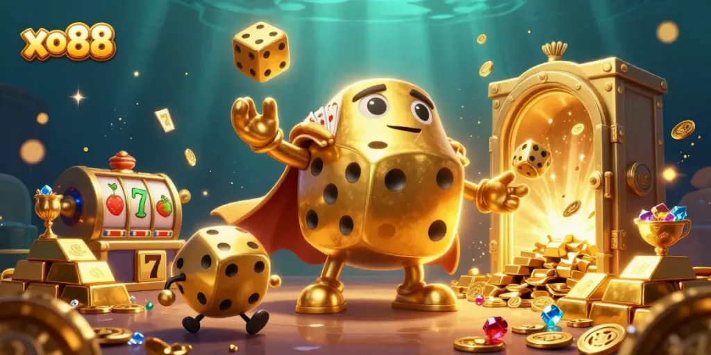 Experience the thrilling world of xo88 with dynamic casino elements and vibrant graphics.