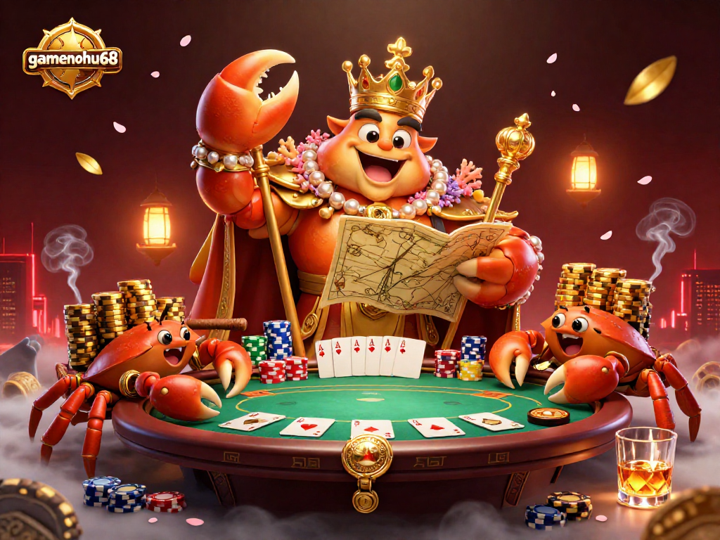 Experience the excitement of gamenohu68 with vivid poker gameplay in a vibrant 3D scene.