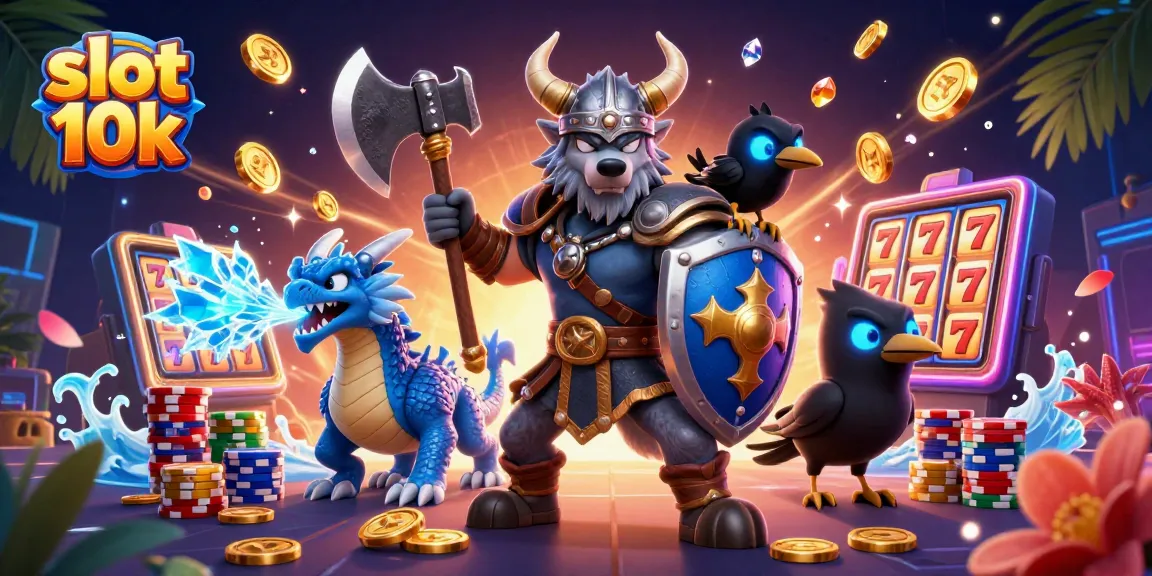 Menangkan slot 10k dengan karakter Viking dan naga dalam ilustrasi 3D menarik saat bermain mesin slot.