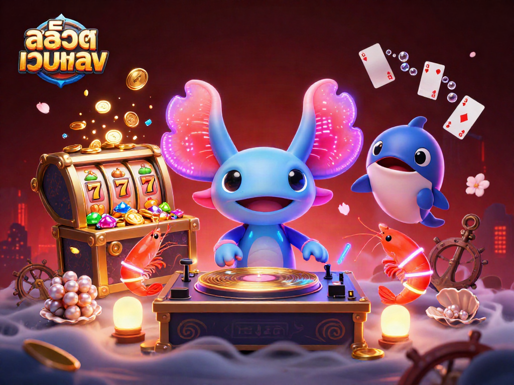 Experience the thrill of สล็อตเว็บตรง gaming with a vibrant illustration featuring dynamic casino elements.
