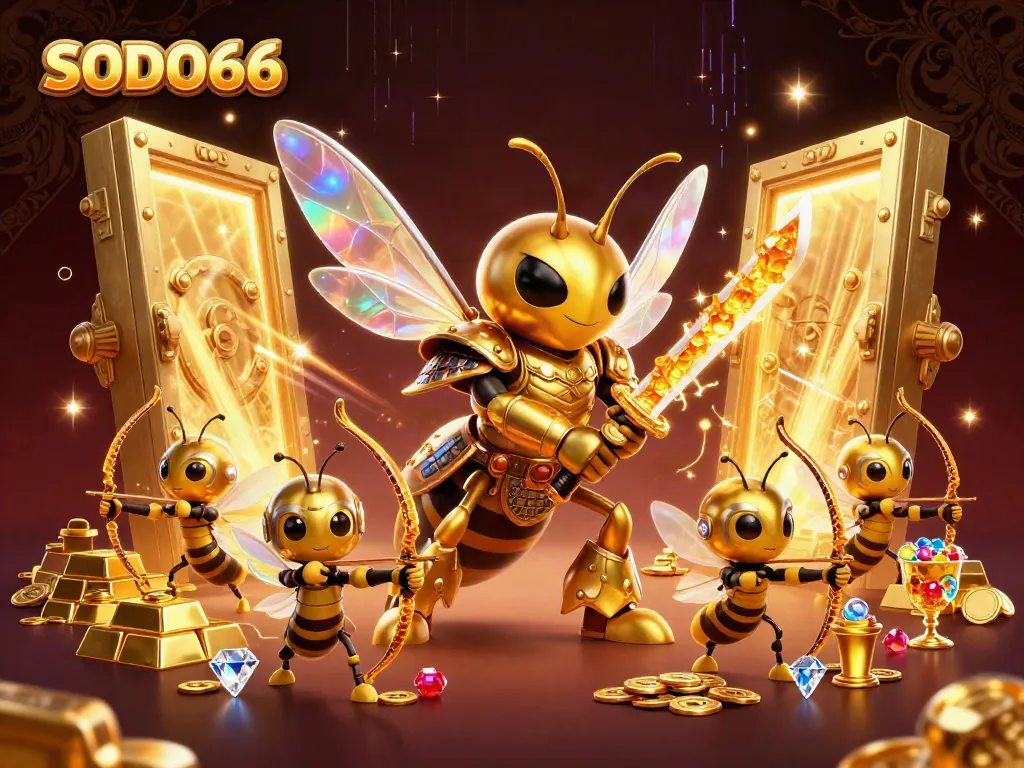 SODO66 unleashes thrilling rewards through a vibrant 3D casino experience with treasure and excitement.