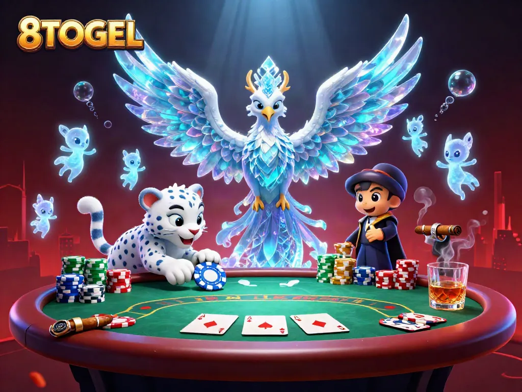 Menangkan permainan 8TOGEL dengan karakter menarik dan suasana kasino yang meriah.