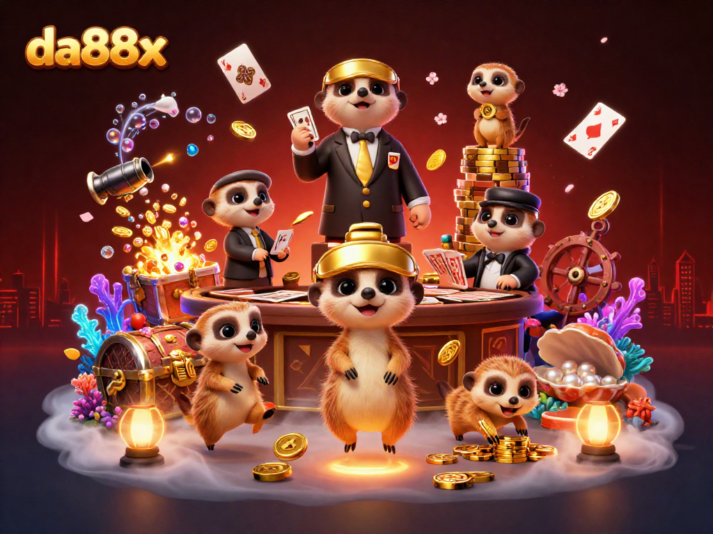 Engage with da88x in an exciting online casino world featuring meerkats and dynamic betting elements.