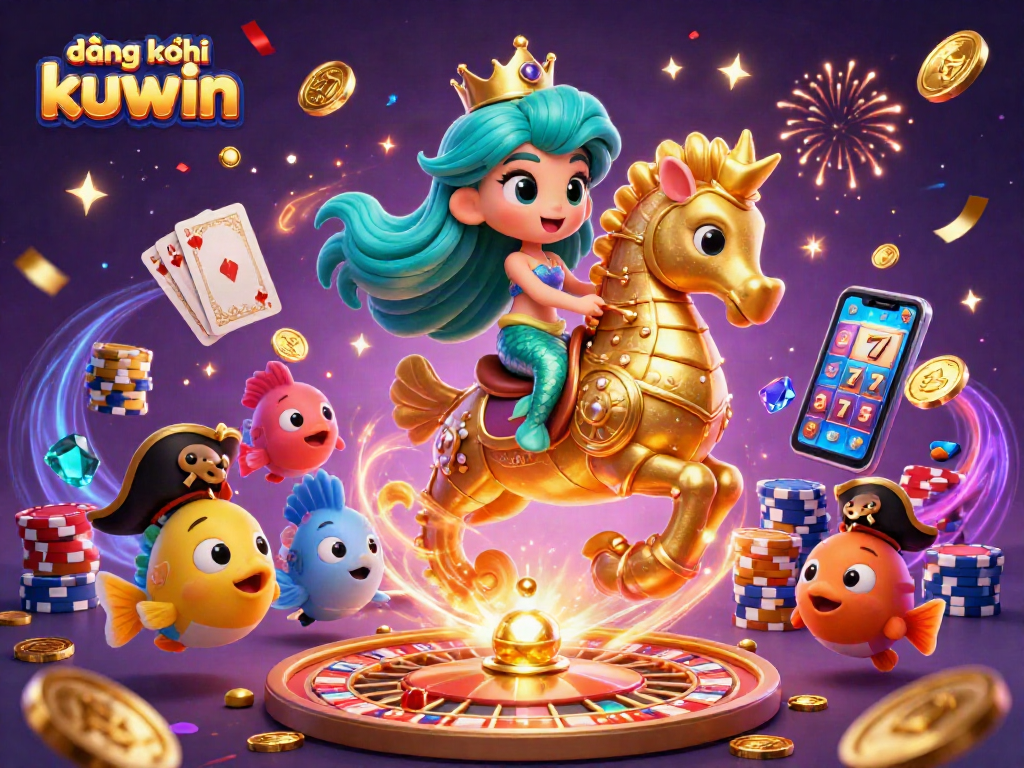 Win big with đăng ký kuwin as a mermaid princess explores a vibrant digital casino world.