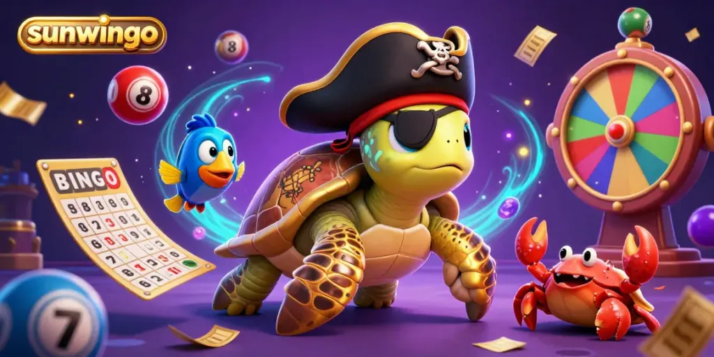 Engage in excitement with sunwingo's vibrant gambling scene featuring colorful lottery balls and dynamic characters.