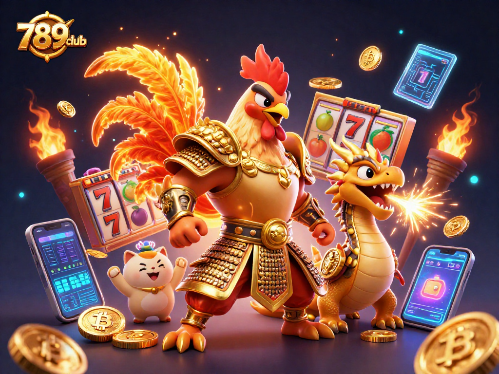 Experience the thrill of 789club casino with an exciting 3D illustration featuring vibrant game elements.