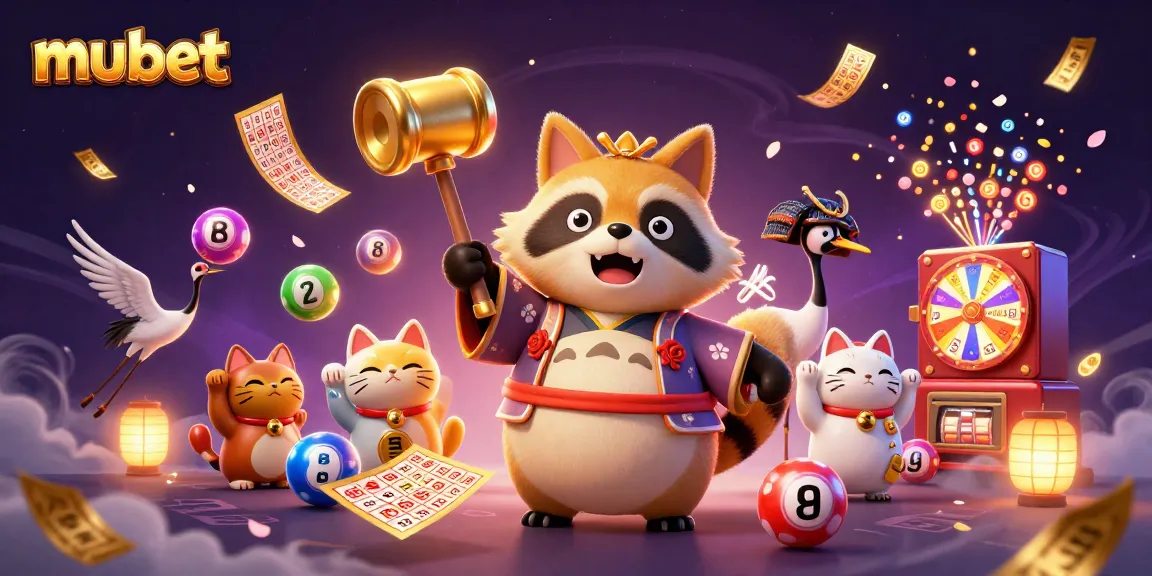 Experience vibrant betting fun at MUBET with cheerful characters and lottery excitement.