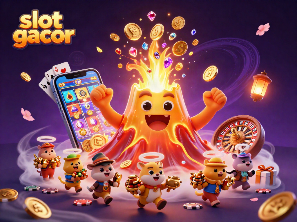 Experience the excitement of slot gacor with a vibrant fantasy scene filled with gold and treasure.