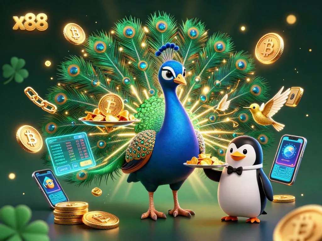 Win big with x88 in a vibrant 3D casino scene featuring colorful characters and cryptocurrency.