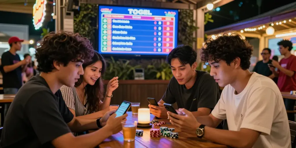 Rajatogel dan suasana perjudian malam yang meriah dengan teman-teman dan hasil togel.